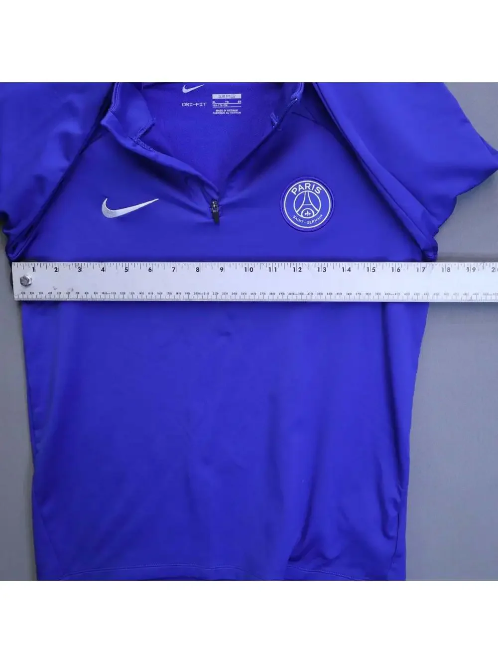 Nike Dri-FIT Paris Saint-Germain PSG 1/4 Zip Drill Top Youth XL Blue Soccer